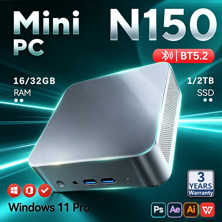 Pc Gaming Second - 2026 Intel N150 Mini PC Protable