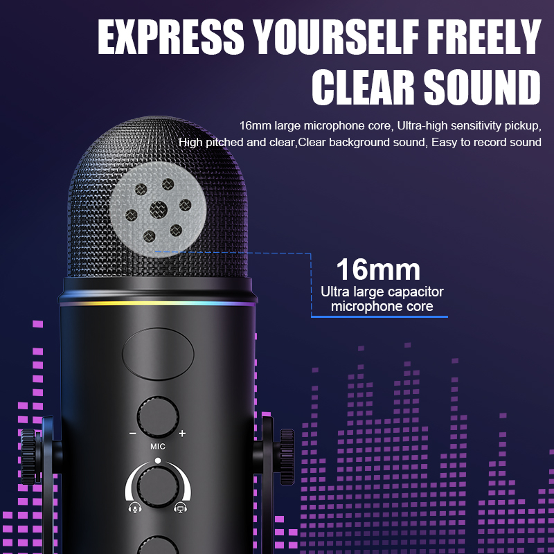 Pc Gaming Youtuber - RGB USB Gaming Mic, Plug &
