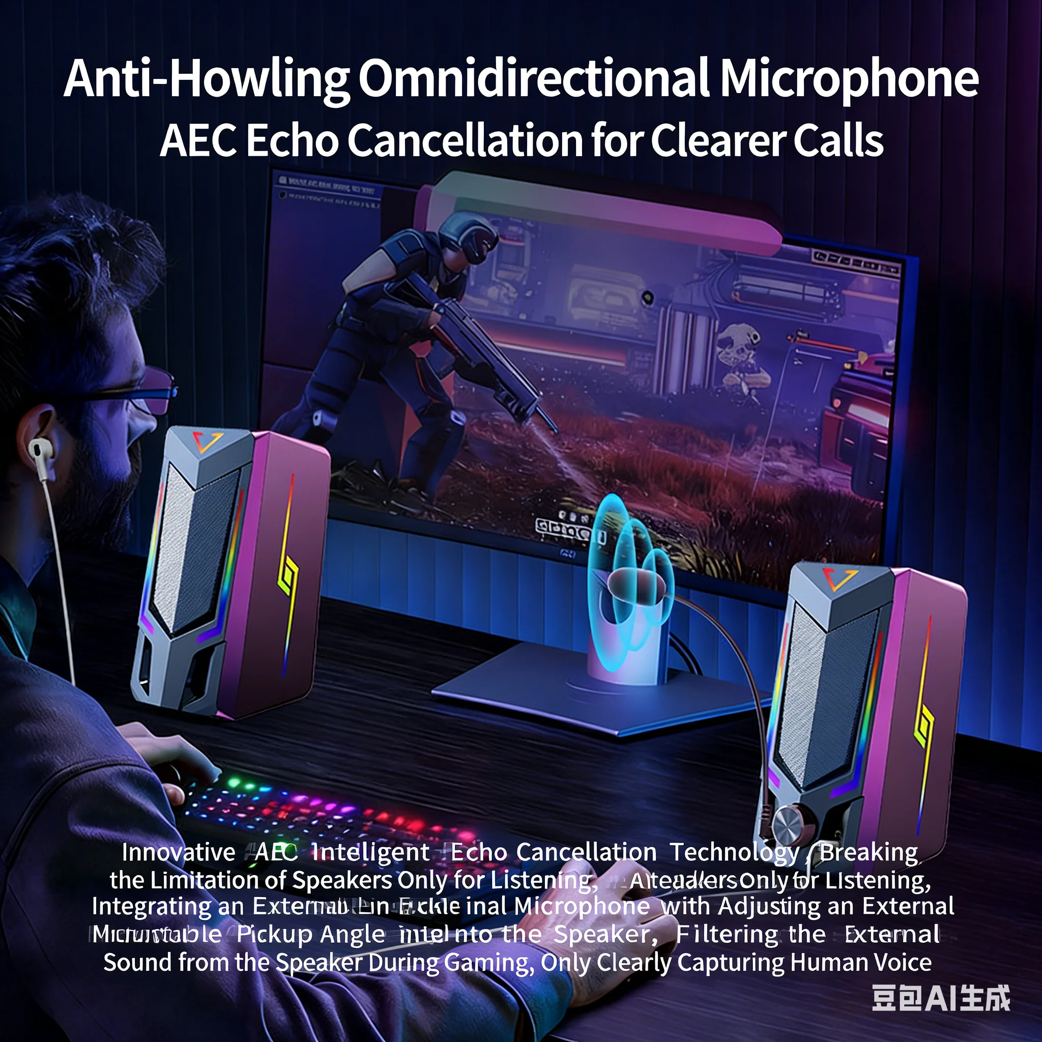 Desktop RGB Gaming Speakers Bl - Pc Gaming Apple 评论和价格