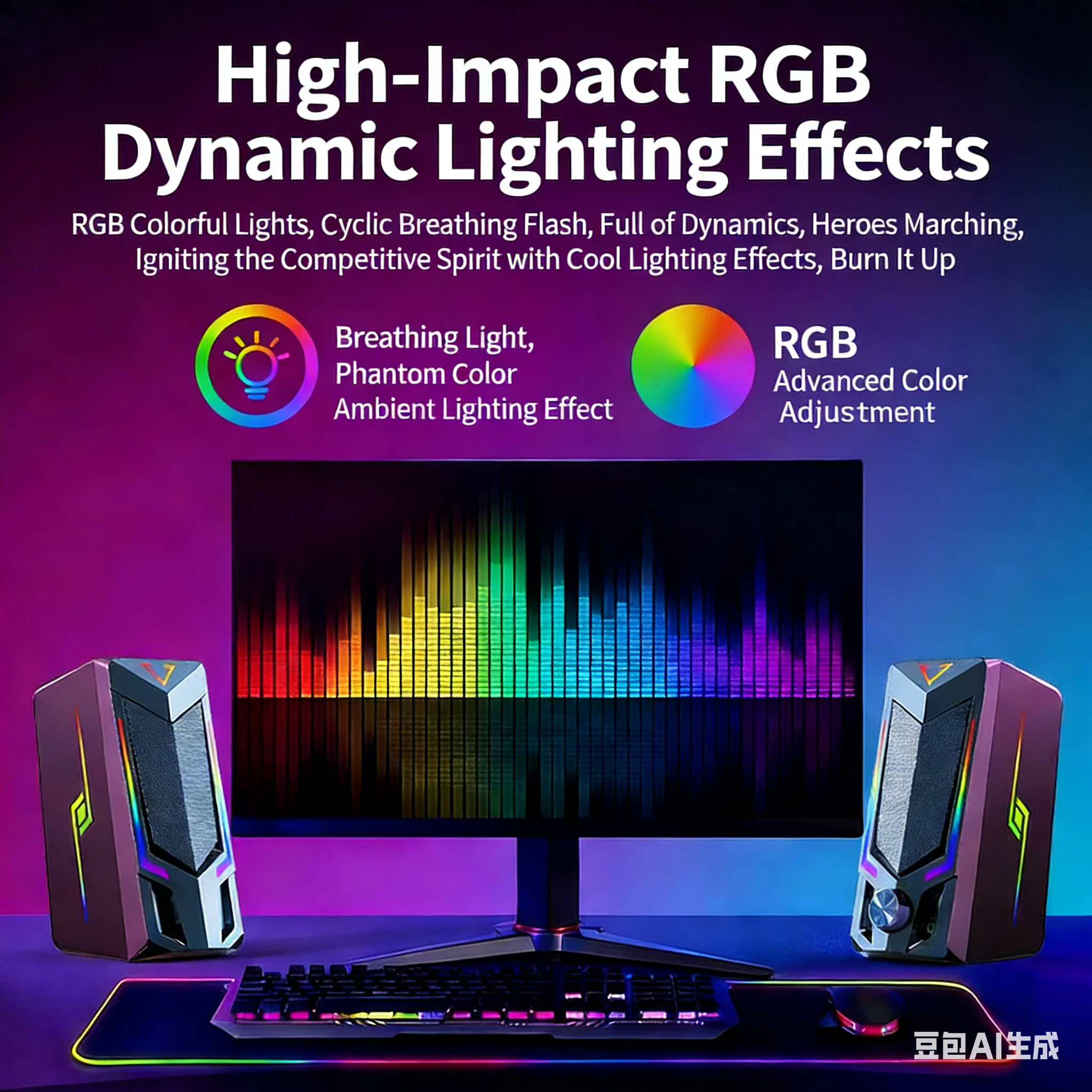Desktop RGB Gaming Speakers Bl - Pc Gaming Apple 评论和价格