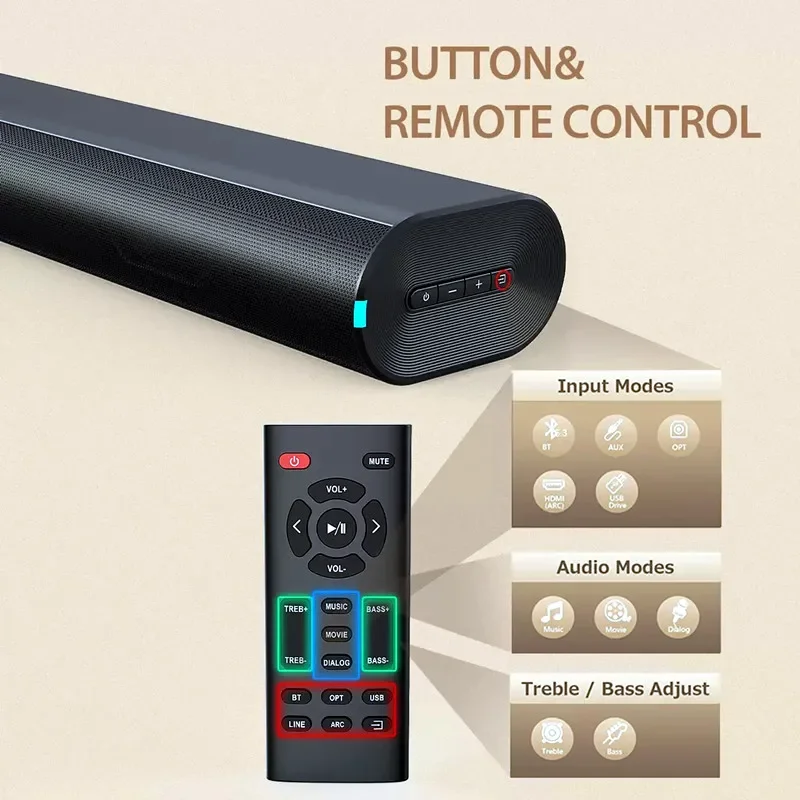 60W Sound Bars for TV Audio wi - Pc Gaming Apple 评论和价格