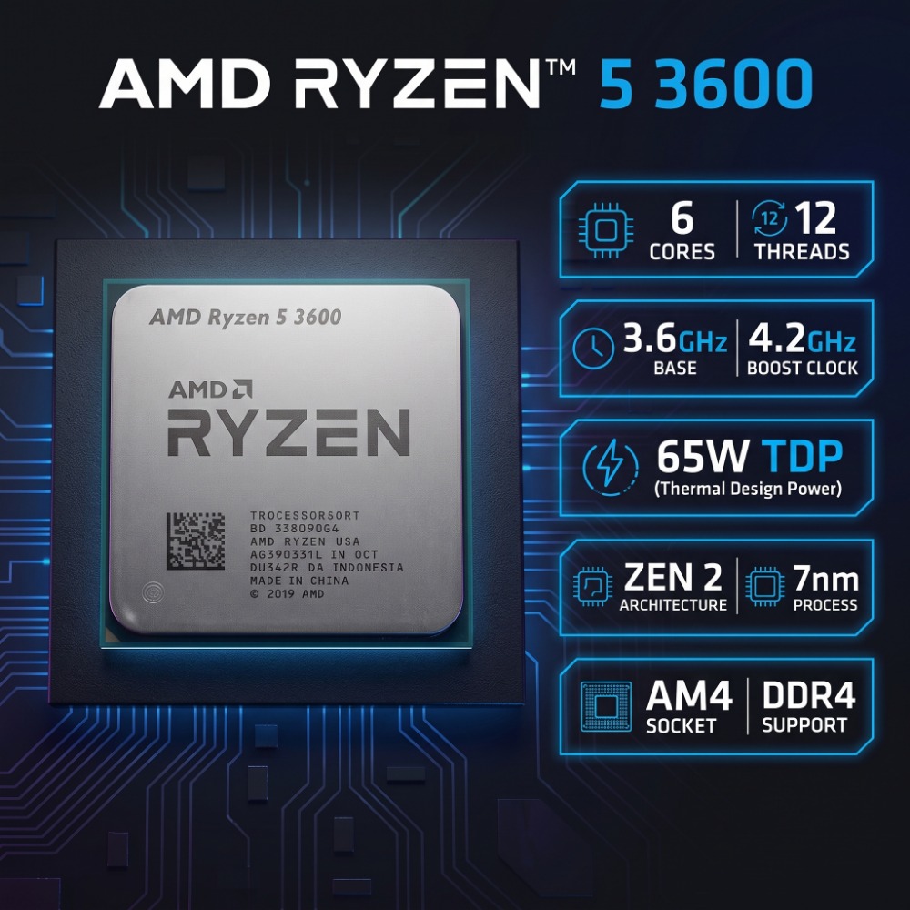 AMD Ryzen 5 3600 Desktop CPU 6 - Pc Gaming Ryzen 5 评论和价格