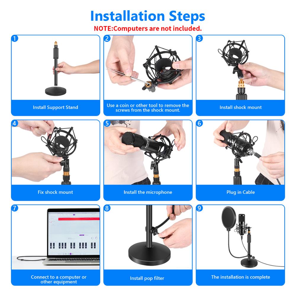 Neewer USB Microphone Kit-Plug - Pc Gaming Youtuber 评论和价格