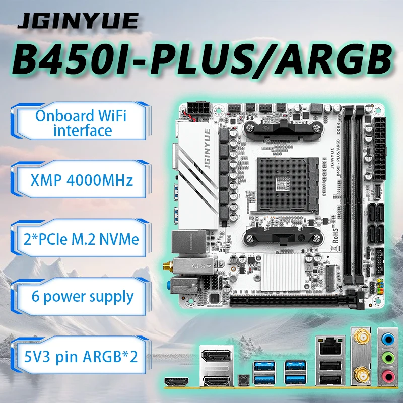 JGINYUE B450 ITX Motherboard S - Pc Gaming Ryzen 5 评论和价格