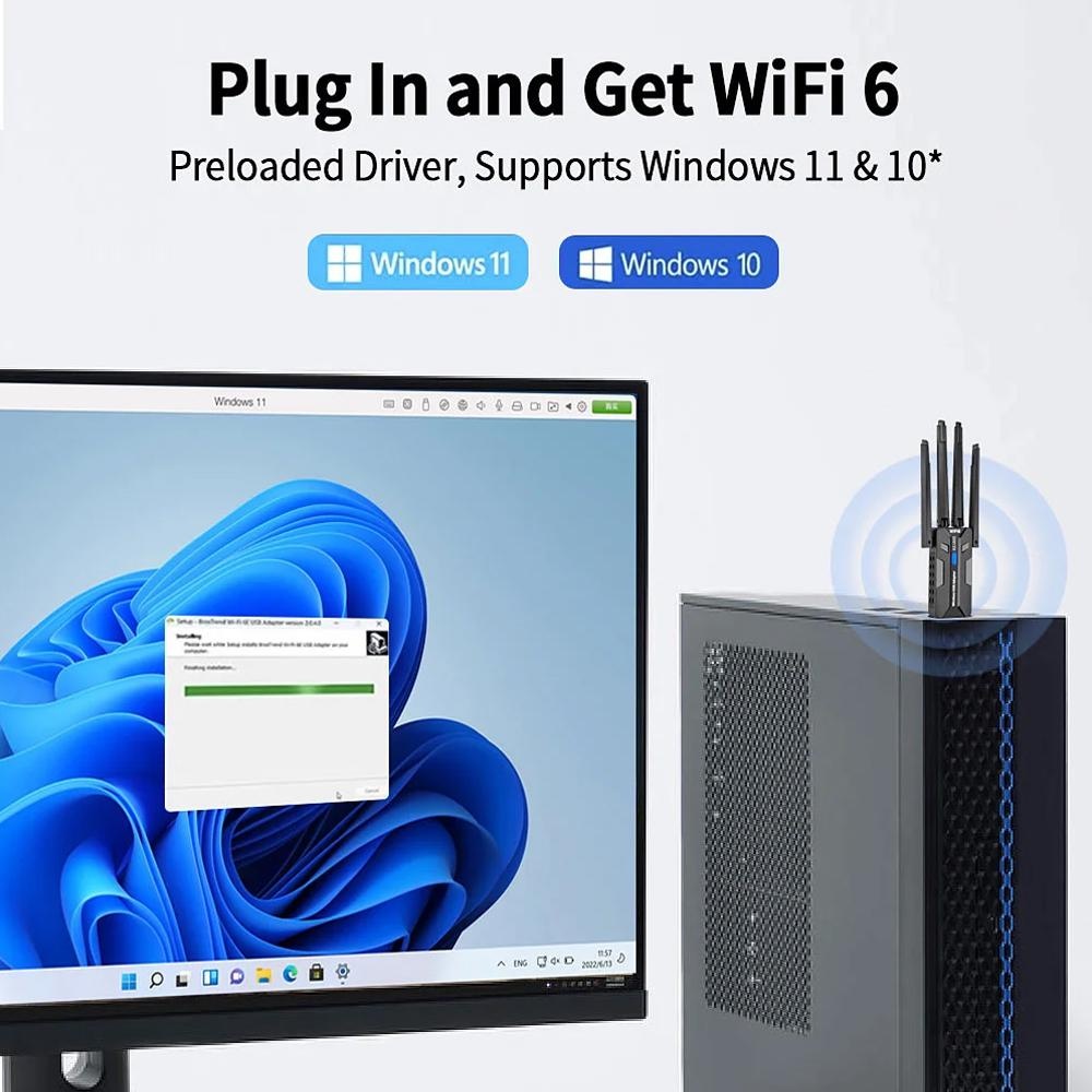 WiFi 6 USB 3 0 Adapter 1800 Mb - Pc Gaming Second 评论和价格