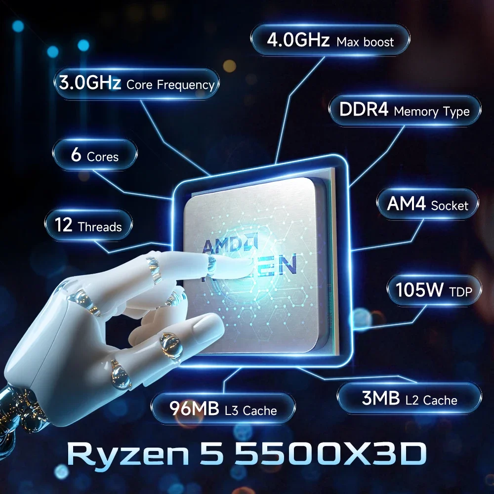 AMD Ryzen 5 5500X3D AM4 7nm Ga - Pc Gaming Ryzen 5 评论和价格